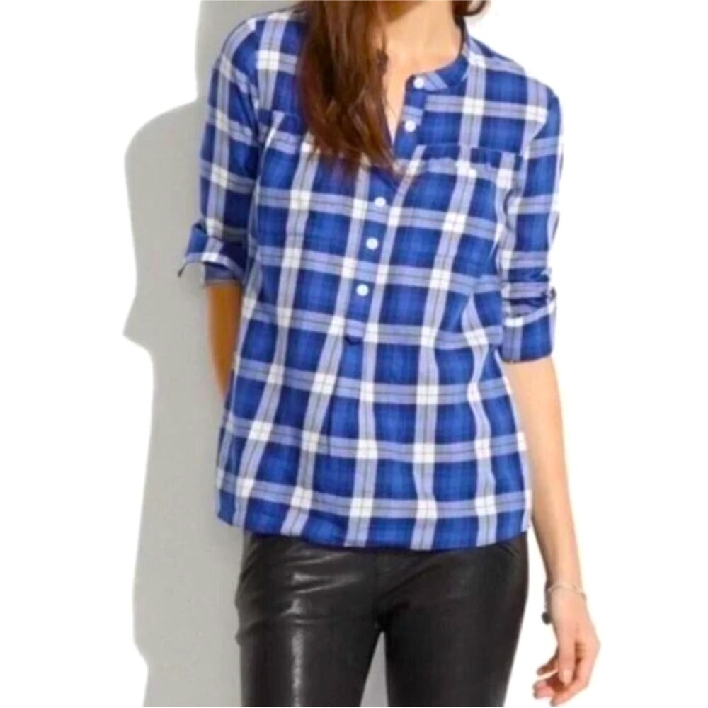 MADEWELL lightweight cotton popover shirt, plaid, medium